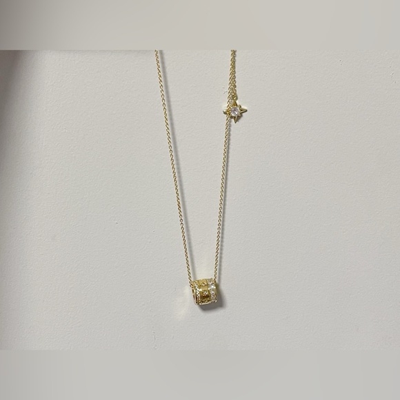 Gold Plated Rolling Barrel Pendant Necklace - Picture 13 of 13